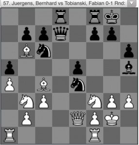 Es entscheidet wunderbar 17... Sg5 0-1